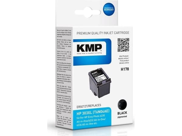 KMP H178 - 12.9 ml - svart - kompatibel - blekkpatron (alternativ for: HP 303XL) - for HP ENVY Photo 62XX, Photo 71XX, Photo 78XX; ENVY Inspire 72XX,