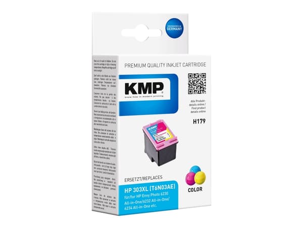 KMP H179 - 9.7 ml - farge (cyan, magenta, gul) - kompatibel - blekkpatron (alternativ for: HP 303XL, HP T6N03AE) - for HP ENVY Photo 62XX, Photo 71XX