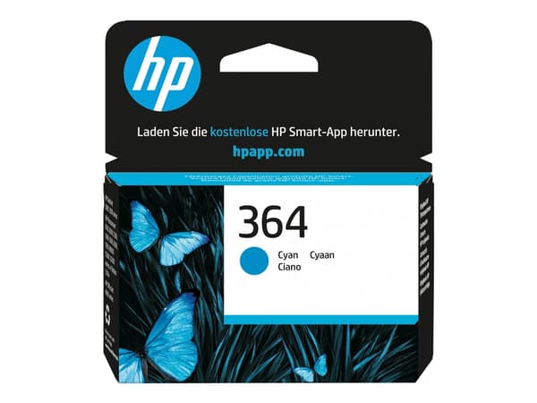 HP 364 - Cyan - original - blekkpatron - for Deskjet 35XX; Photosmart 55XX, 55XX B111, 65XX, 7510 C311, 7520, Wireless B110