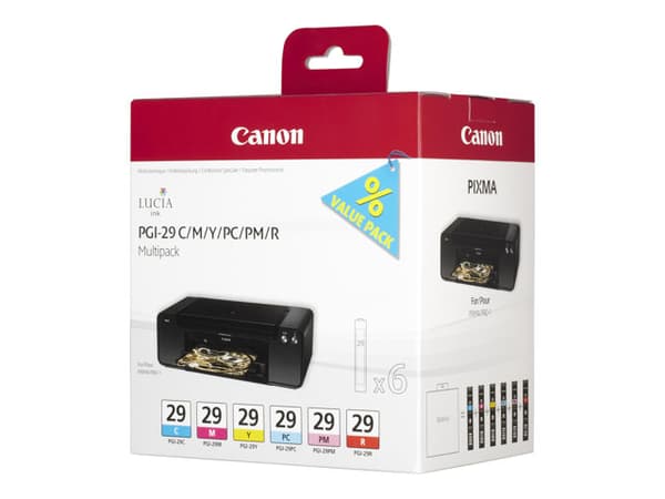 Canon PGI-29 CMY/PC/PM/R Multipack - Gul, cyan, magenta, rød, fotocyan, fotomagenta - original - blekkbeholder - for PIXMA PRO-1