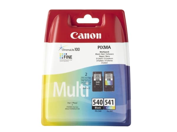 Canon PG-540 / CL-541 Multipack - 2-pack - 8 ml - svart, farge (cyan, magenta, gul) - original - blekkpatron - for PIXMA MG3150, MG3510, MG3550, MG36