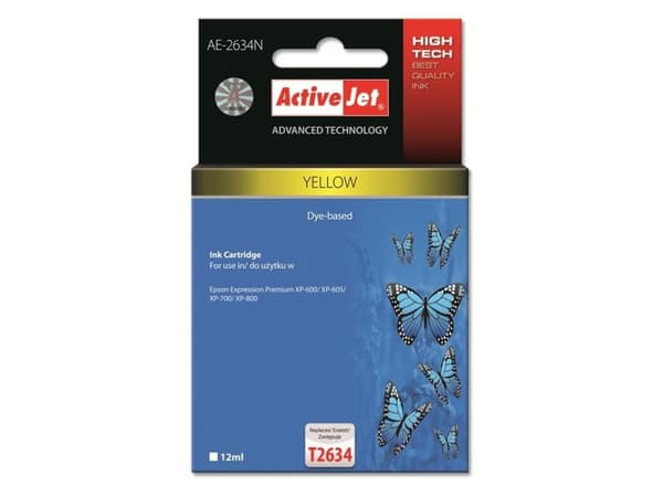 Activejet AE-2634N, Korkea (XL) värintuotto, Väripohjainen muste, 12 ml, 1 kpl, Kertapakkaus