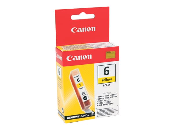 Canon BCI-6Y - Gul - original - blekkbeholder - for i96X, 990, 99XX; PIXMA IP3000, IP4000, iP5000, iP6000, iP8500, MP750, MP760, MP780; S830