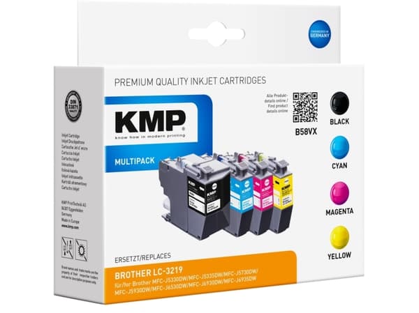 KMP MULTIPACK B58VX - 4-pack - Høy ytelse - svart, gul, cyan, magenta - kompatibel - blekkpatron (alternativ for: Brother LC3219XLBK, Brother LC3219X