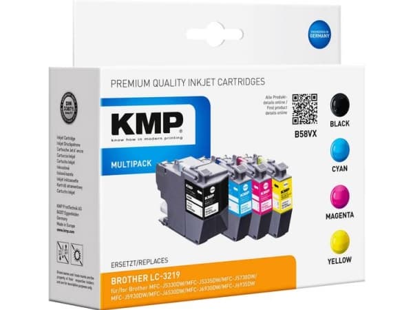 KMP MULTIPACK B58VX - 4-pack - Høy ytelse - svart, gul, cyan, magenta - kompatibel - blekkpatron (alternativ for: Brother LC3219XLBK, Brother LC3219X