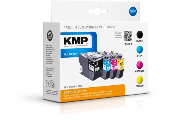 KMP MULTIPACK B58VX - 4-pack - Høy ytelse - svart, gul, cyan, magenta - kompatibel - blekkpatron (alternativ for: Brother LC3219XLBK, Brother LC3219X