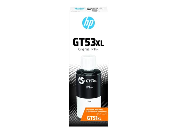HP GT53XL - 135 ml - hög kapacitet - svart - original - refill - för Smart Tank 51X, 67X, 70XX, 72X, 73XX, 75X, 76XX, 790; Smart Tank Plus 55X