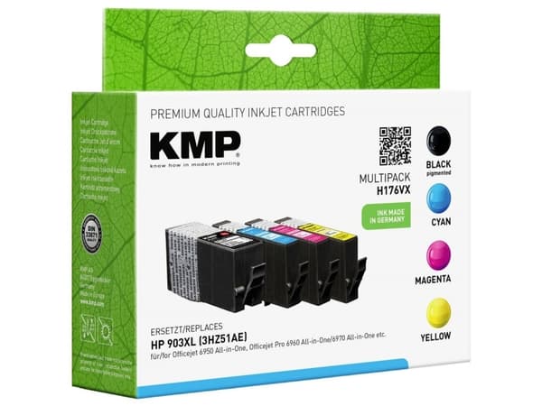 KMP MULTIPACK H176VX - 4-pack - XXL-størrelse - svart, gul, cyan, magenta - kompatibel - blekkpatron (alternativ for: HP 903XL, HP T6M03AE, HP T6M07A