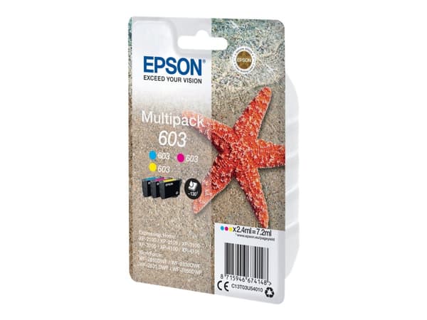Epson 603 Multipack - 3-pack - gul, cyan, magenta - original - blister med RF-larm/akustiskt larm - bläckpatron - för Expression Home XP-2150, 2155,