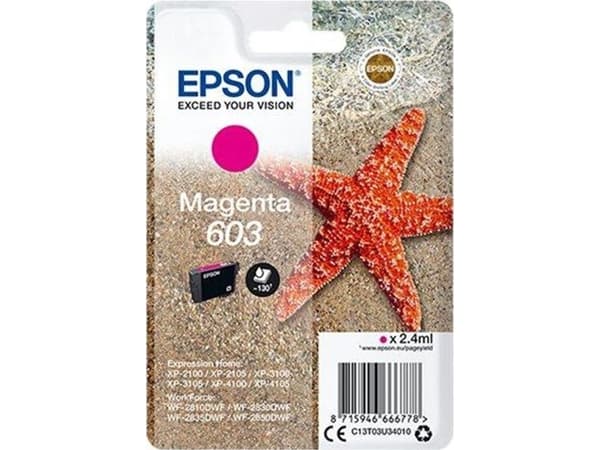 Epson 603 - 2.4 ml - magenta - original - blære med RF/lyd-alarm - blekkpatron - for Expression Home XP-2150, 2155, 3150, 3155, 4150, 4155; WorkForce