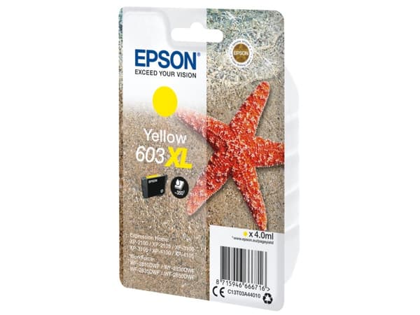 Epson 603XL - 4 ml - XL - gul - original - blære med RF/lyd-alarm - blekkpatron - for Expression Home XP-2150, 2155, 3150, 3155, 4150, 4155; WorkForc