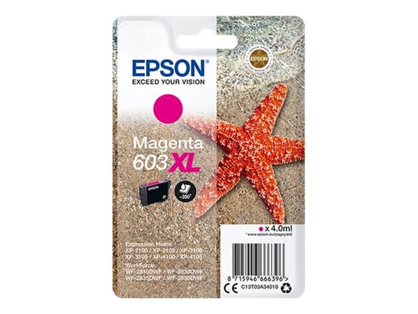 Epson 603XL - 4 ml - XL - magenta - original - blære med RF/lyd-alarm - blekkpatron - for Expression Home XP-2150, 2155, 3150, 3155, 4150, 4155; Work