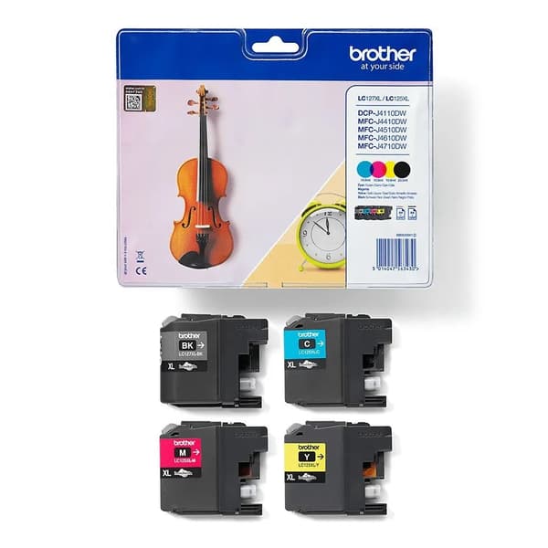 Brother LC127XL Value Pack - 4-pack - høykapasitets - svart, gul, cyan, magenta - original - blister - blekkpatron - for Brother DCP-J4110DW, MFC-J44