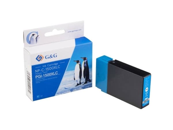 G&G Blæk erstatter Canon PGI-1500C XL Kompatibel Cyan NP-C-1500XLC 1C1500C
