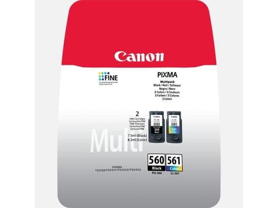 Canon PG-560 / CL-561 Multipack - 2-pack - svart, färg (cyan, magenta, gul) - original - bläckpatron - för PIXMA TS5350, TS5351, TS5352, TS5353, TS74
