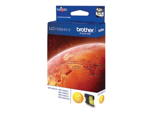Brother LC1100HYY - Høy ytelse - gul - original - blekkpatron - for Brother DCP-6690CW, MFC-5890CN, MFC-5895CW, MFC-6490CW, MFC-6890CDW; Justio MFC-5