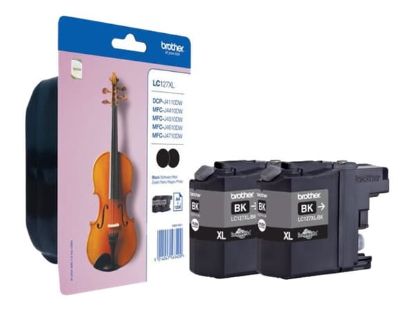 Brother LC127XLBK Twin-Pack - 2-pack - svart - original - blister med sikkerhet - blekkpatron - for Brother DCP-J4110DW, MFC-J4410DW, MFC-J4510DW, MF