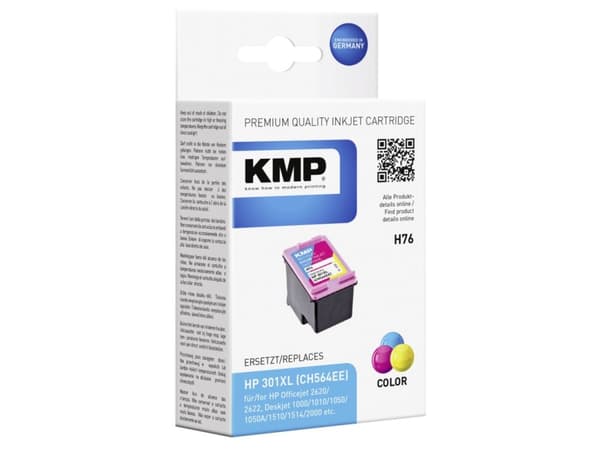 KMP H76 - 6 ml - farge (cyan, magenta, gul) - kompatibel - blekkpatron (alternativ for: HP 301XL, HP CH564EE) - for HP DeskJet 1000, 1010, 1050 AiO,
