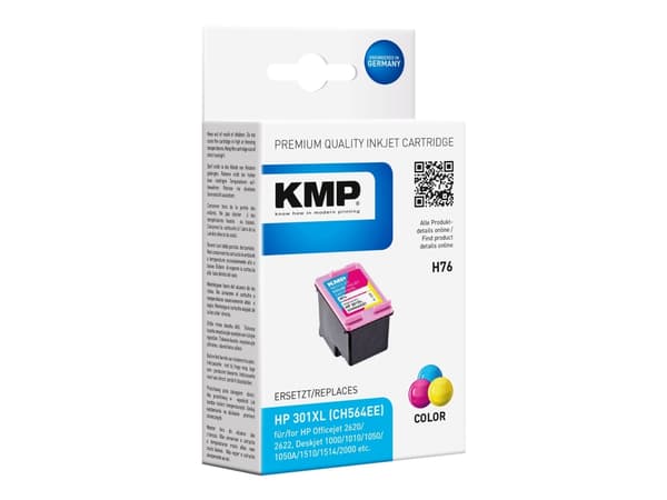 KMP H76 - 6 ml - farge (cyan, magenta, gul) - kompatibel - blekkpatron (alternativ for: HP 301XL, HP CH564EE) - for HP DeskJet 1000, 1010, 1050 AiO,