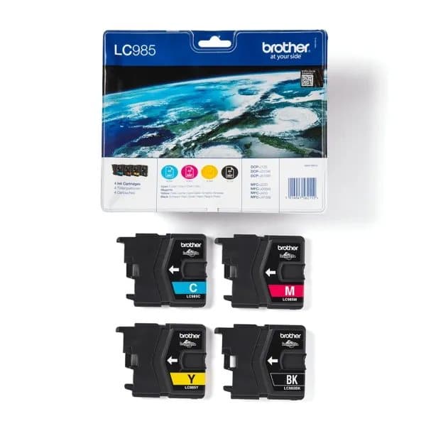 Brother LC985VALBPDR - 4-pack - svart, gul, cyan, magenta - original - blister - blekkpatron - for Brother DCP-J125, DCP-J140, DCP-J315, DCP-J515, MF