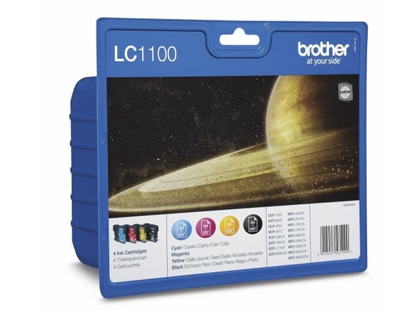 Brother LC1100 Value Pack - 4-pack - svart, gul, cyan, magenta - original - bläckpatron - för Brother DCP-185, DCP-385, DCP-6690, MFC-490, MFC-5490,