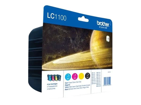 Brother LC1100 Value Pack - 4-pack - svart, gul, cyan, magenta - original - bläckpatron - för Brother DCP-185, DCP-385, DCP-6690, MFC-490, MFC-5490,