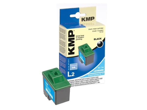 KMP L2 - 10 ml - svart - kompatibel - gjenfabrikert - blekkpatron (alternativ for: Lexmark 10N0217 (#17)) - for Lexmark i3, X1140, X1250, X1270, X129