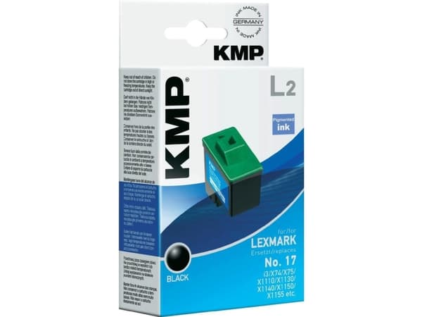 KMP L2 - 10 ml - svart - kompatibel - gjenfabrikert - blekkpatron (alternativ for: Lexmark 10N0217 (#17)) - for Lexmark i3, X1140, X1250, X1270, X129