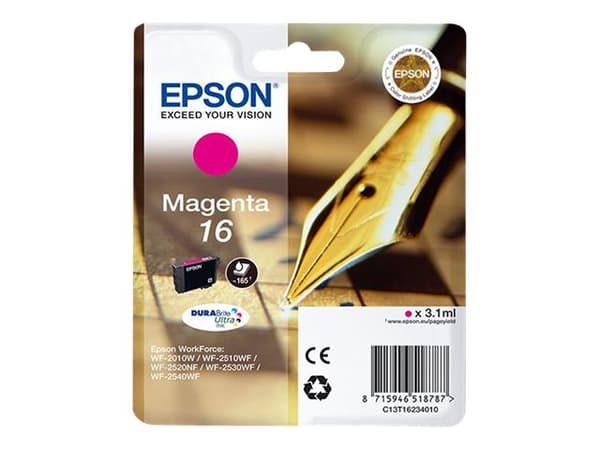 Epson 16 - 3.1 ml - magenta - original - bläckpatron - för WorkForce WF-2010, 2510, 2520, 2530, 2540, 2630, 2650, 2660, 2750, 2760
