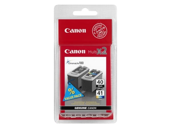 Canon PG-40 / CL-41 Multi Pack - 2-pack - svart, färg (cyan, magenta, gul) - original - bläcktank - för PIXMA iP1800, iP1900, iP2500, iP2600, MP140,