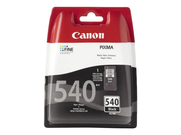Canon PG-540 - 8 ml - svart - original - blekkpatron - for PIXMA MG2250, MG3250, MG3510, MG3550, MG3650, MG4250, MX395, MX455, MX475, MX525, MX535