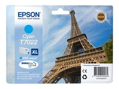 Epson Eiffel Tower WP4000-/4500-sarjojen mustepatruuna XL syaani 2k, 21,3 ml, 1 kpl
