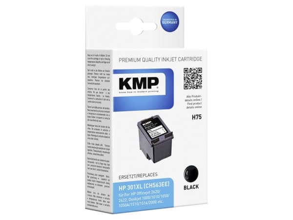 KMP H75 - 8 ml - svart - kompatibel - blekkpatron (alternativ for: HP 301XL, HP CH563EE) - for HP DeskJet 1000, 1010, 1050 AiO, 1050A AiO, 1510 AiO,