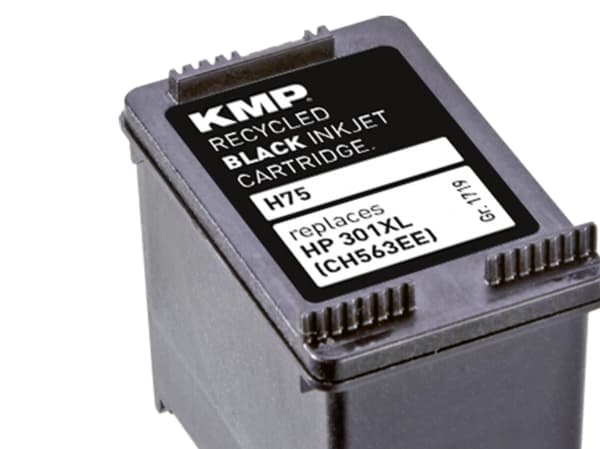 KMP H75 - 8 ml - svart - kompatibel - blekkpatron (alternativ for: HP 301XL, HP CH563EE) - for HP DeskJet 1000, 1010, 1050 AiO, 1050A AiO, 1510 AiO,