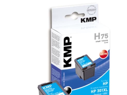 KMP H75 - 8 ml - svart - kompatibel - blekkpatron (alternativ for: HP 301XL, HP CH563EE) - for HP DeskJet 1000, 1010, 1050 AiO, 1050A AiO, 1510 AiO,