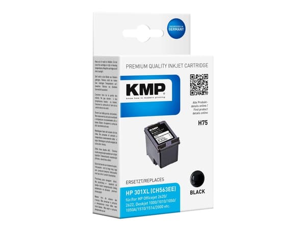 KMP H75 - 8 ml - svart - kompatibel - blekkpatron (alternativ for: HP 301XL, HP CH563EE) - for HP DeskJet 1000, 1010, 1050 AiO, 1050A AiO, 1510 AiO,