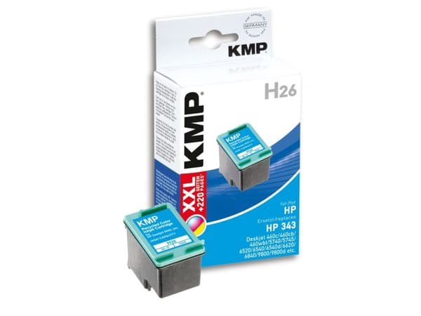 KMP H26 - 14 ml - XXL-størrelse - farge (cyan, magenta, gul) - kompatibel - blekkpatron (alternativ for: HP 343, HP C8766EE) - for HP Deskjet 460, 59