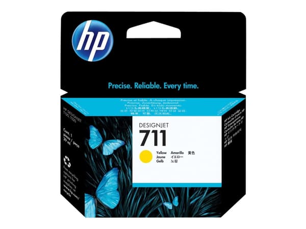 HP 711 - 29 ml - gul - original - DesignJet - blekkpatron - for DesignJet T100, T120, T120 ePrinter, T125, T130, T520, T520 ePrinter, T525, T530