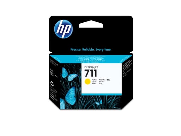 HP 711 - 29 ml - gul - original - DesignJet - blekkpatron - for DesignJet T100, T120, T120 ePrinter, T125, T130, T520, T520 ePrinter, T525, T530