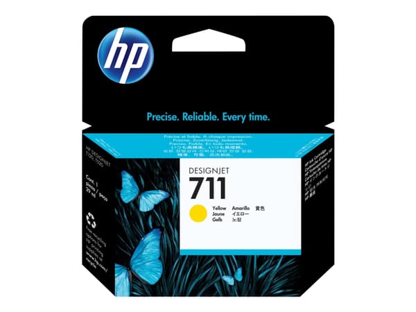 HP 711 - 29 ml - gul - original - DesignJet - blekkpatron - for DesignJet T100, T120, T120 ePrinter, T125, T130, T520, T520 ePrinter, T525, T530