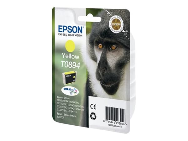 Epson T0894 - 3.5 ml - gul - original - blister - blekkpatron - for Stylus S21, SX110, SX115, SX210, SX215, SX400, SX405, SX410, SX415; Stylus Office