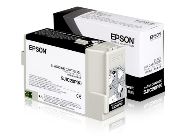 Epson SJIC20P(K) - Svart - original - blekkpatron - for TM C3400BK
