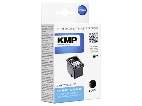 KMP H47 - 14 ml - svart - kompatibel - blekkpatron (alternativ for: HP 901XL, HP CC654AE) - for HP Officejet 4500, 4500 G510, J4524, J4540, J4550, J4