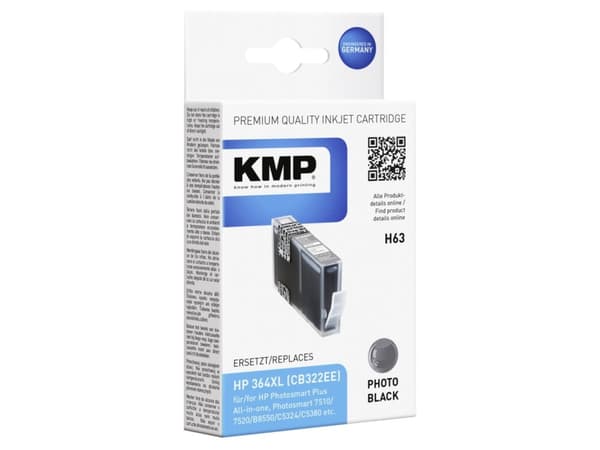 KMP H63 - 13 ml - fotosort - kompatibel - skriverpatron (foto) (alternativ for: HP 364XL) - for HP Deskjet 35XX; Photosmart 55XX, 55XX B111, 65XX, 75