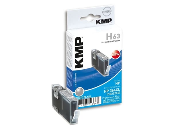 KMP H63 - 13 ml - fotosort - kompatibel - skriverpatron (foto) (alternativ for: HP 364XL) - for HP Deskjet 35XX; Photosmart 55XX, 55XX B111, 65XX, 75