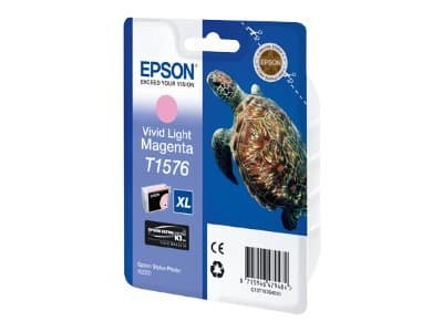 Epson T1576 - 25.9 ml - livlig lys magenta - original - blister - blekkpatron - for Stylus Photo R3000