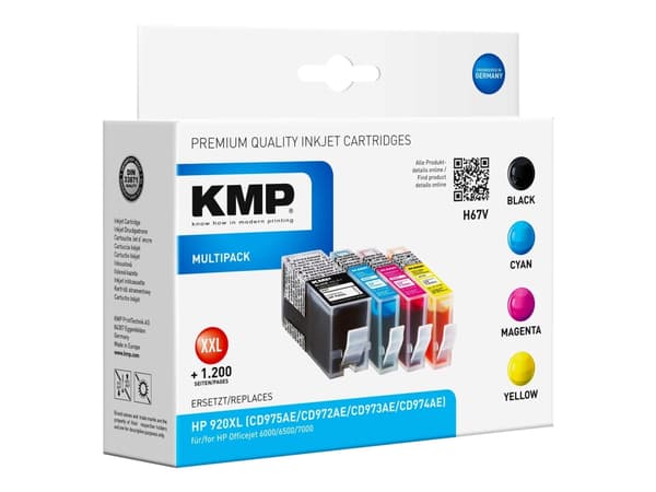 KMP H67V, Väriainepohjainen muste, Väripohjainen muste, 4 kpl, Monipakkaus