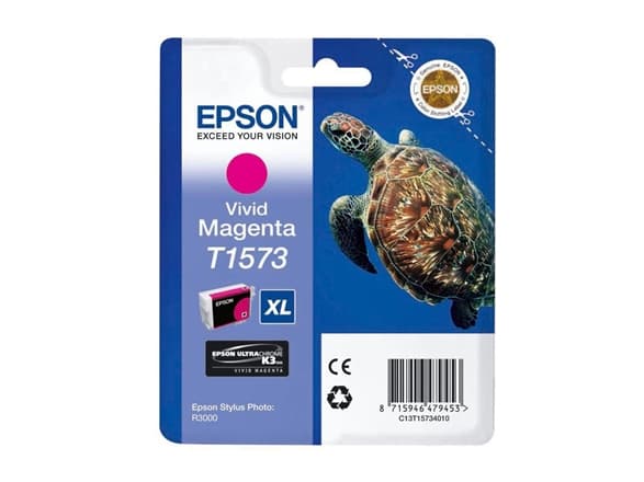 Epson Turtle T1573 kirkas magenta, Korkea (XL) värintuotto, Väriainepohjainen muste, 25,9 ml, 2300 sivua, 1 kpl