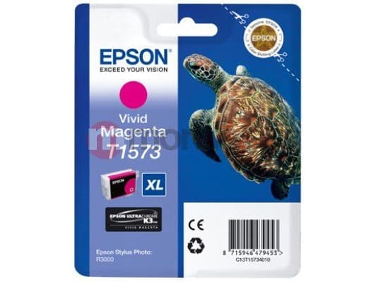 Epson Turtle T1573 kirkas magenta, Korkea (XL) värintuotto, Väriainepohjainen muste, 25,9 ml, 2300 sivua, 1 kpl