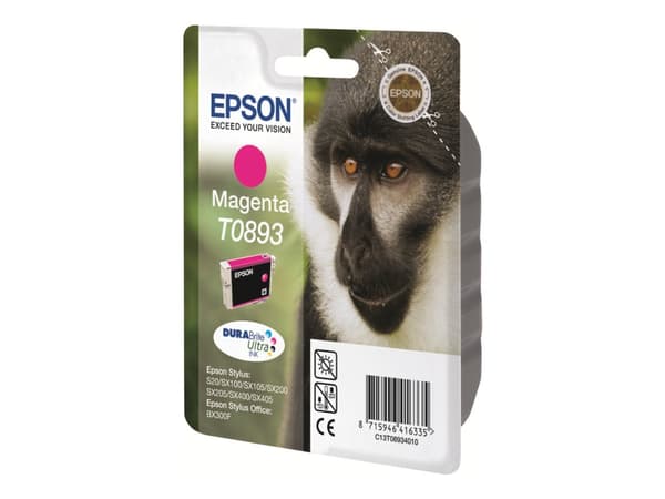 Epson Monkey Singlepack Magenta T0893 DURABrite Ultra Ink